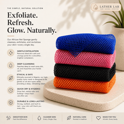 Lather Lab™ Premium African Net Sponge