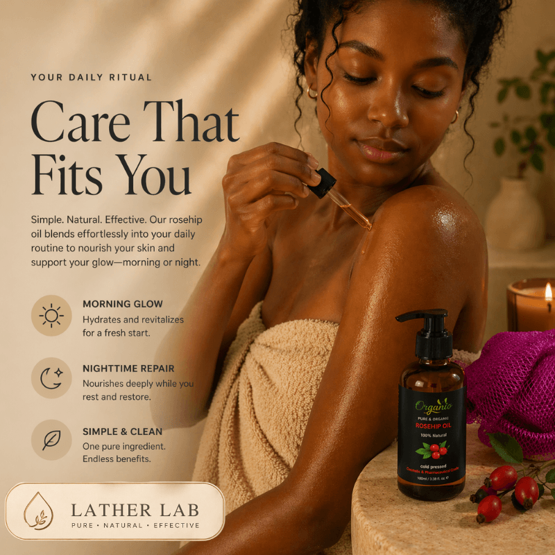 Lather Lab™ Rejuvenating Rosehip Oil (100% Pure, Cold-Pressed)