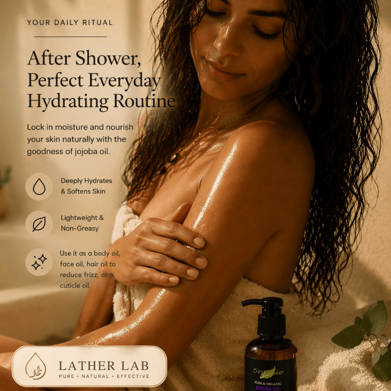 Lather Lab™ Hydrating Jojoba Oil (100% Pure, Cold-Pressed)