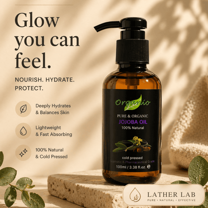 Lather Lab™ Hydrating Jojoba Oil (100% Pure, Cold-Pressed)