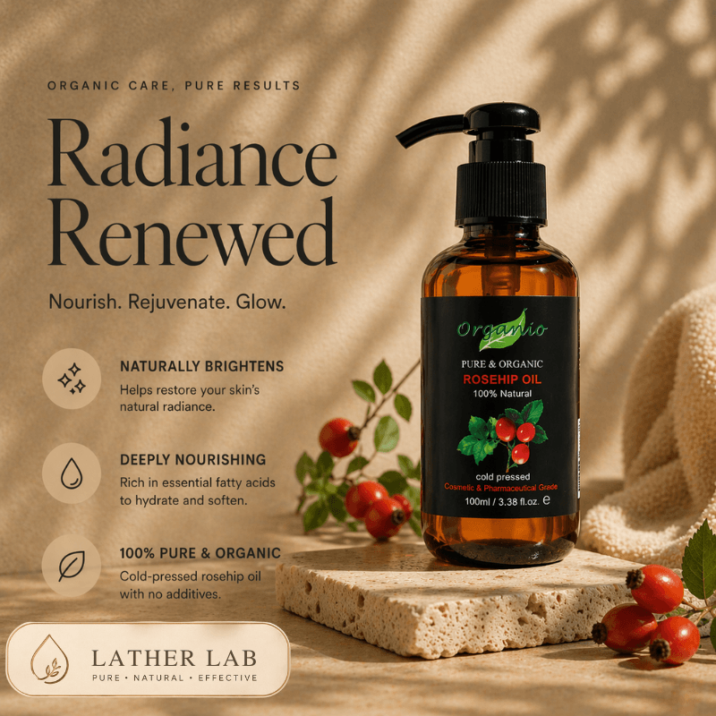 Lather Lab™ Rejuvenating Rosehip Oil (100% Pure, Cold-Pressed)